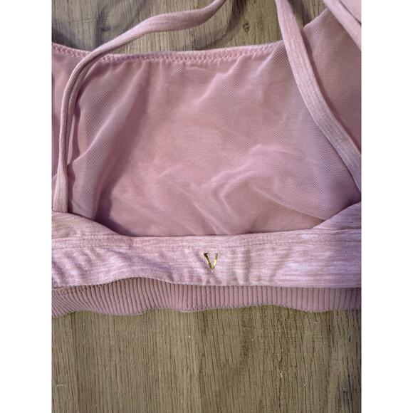 Victoria Secret Bralette Large Bra Strappy Cross Back Pull On Padded Pink - Picture 5 of 5